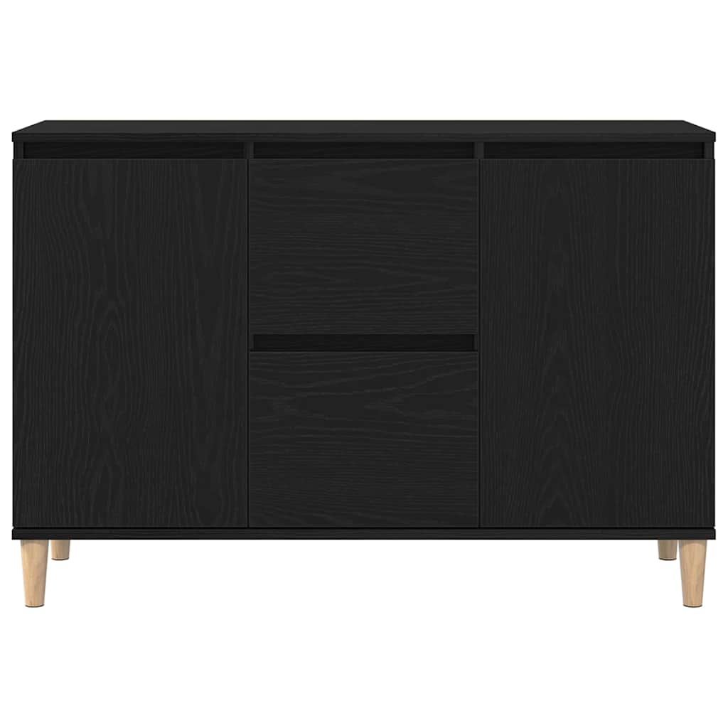Serviesskap Med Skuff Svart 102 X 35 X 60 Cm Konstruert Tre