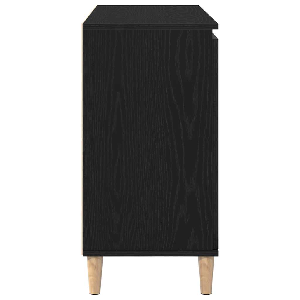 Serviesskap Med Skuff Svart 102 X 35 X 60 Cm Konstruert Tre