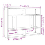 Vegghylle Gammelt Tre 75X16X55 Cm Konstruert Tre