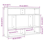 Vegghylle Artisan Eik 75X16X55 Cm Konstruert Tre