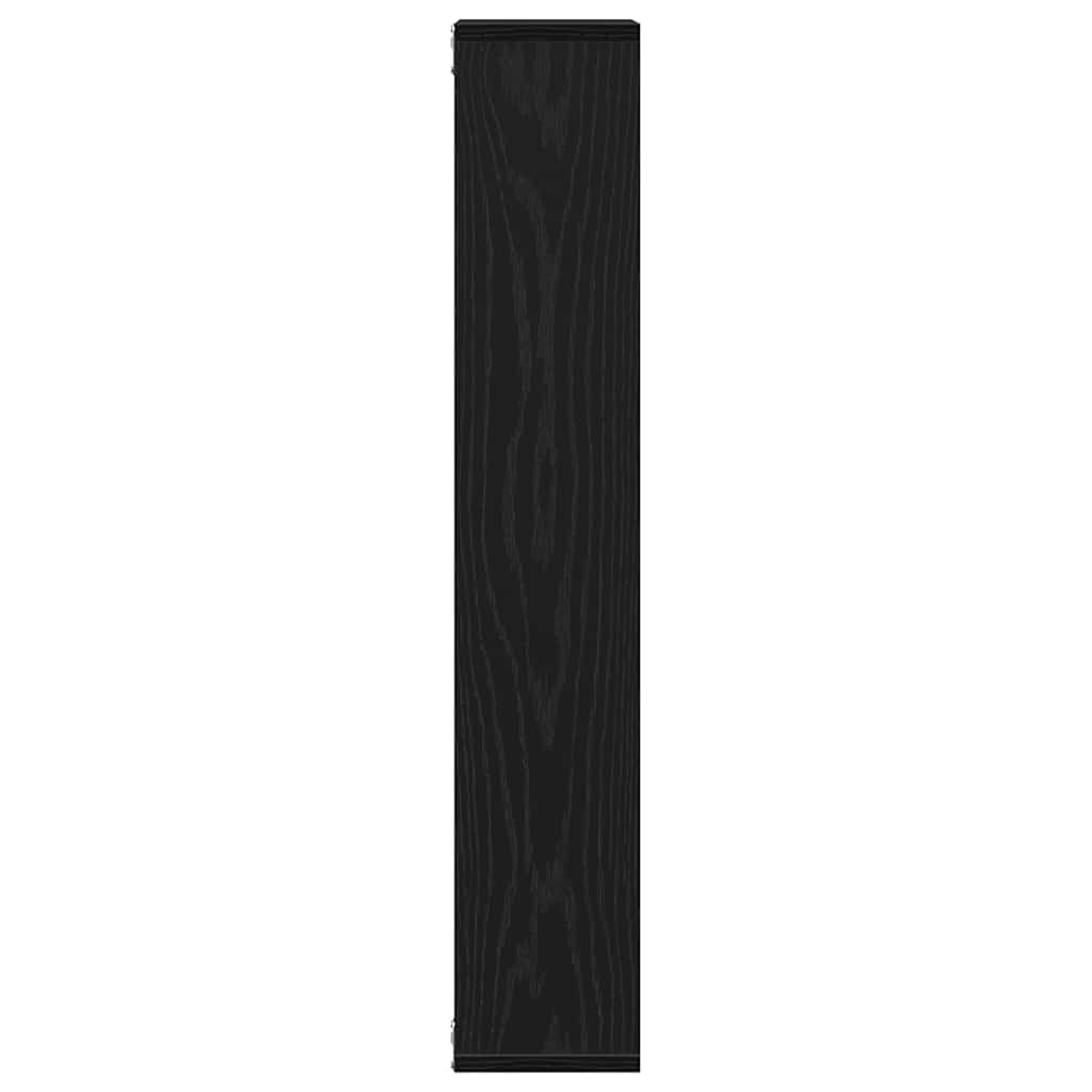 Vegghylle Svart Eik 36X16X90 Cm Konstruert Tre
