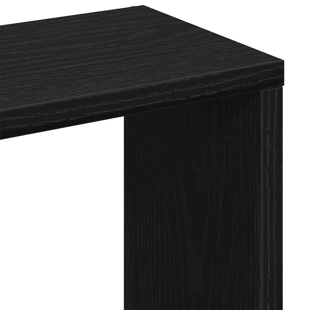 Vegghylle Svart Eik 36X16X90 Cm Konstruert Tre
