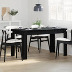 Spisebord Svart Eik 140 X 74,5 X 76 Cm Konstruert Tre