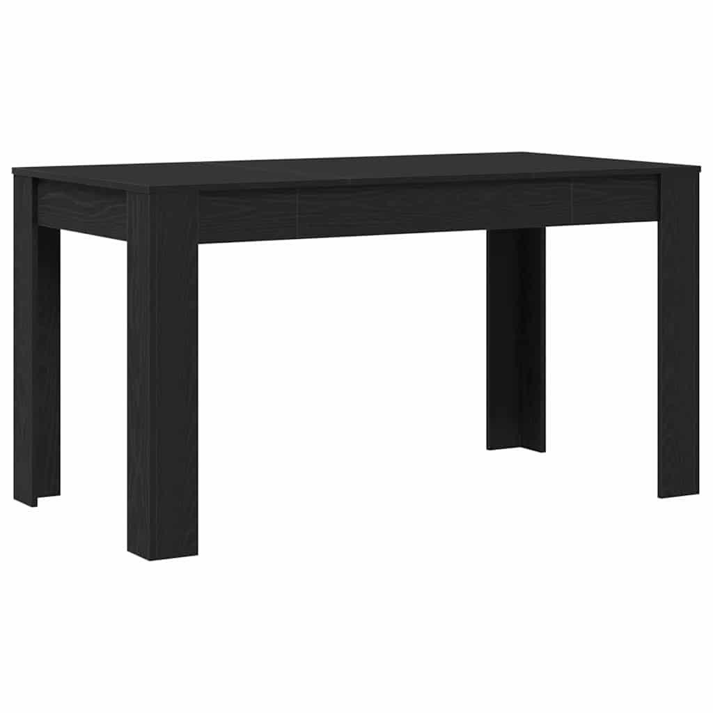Spisebord Svart Eik 140 X 74,5 X 76 Cm Konstruert Tre