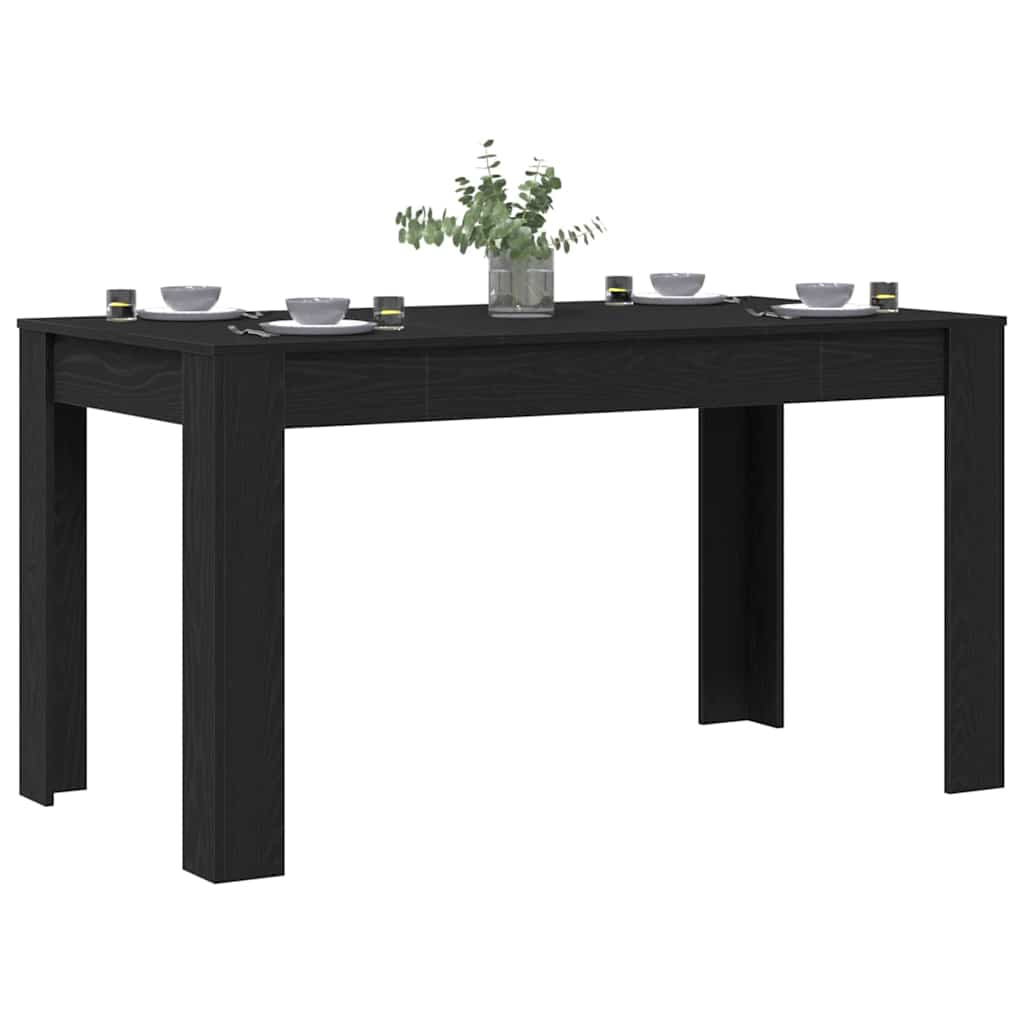 Spisebord Svart Eik 140 X 74,5 X 76 Cm Konstruert Tre