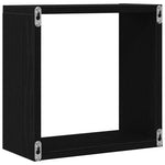 Vegghyller Kube 2 Stk Svart Eik 30X15X30 Cm Konstruert Tre