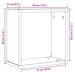 Vegghyller Kube 2 Stk Svart Eik 30X15X30 Cm Konstruert Tre