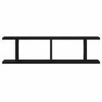 Vegghyller 2 Stk Svart Eik 75X18X20 Cm Konstruert Tre