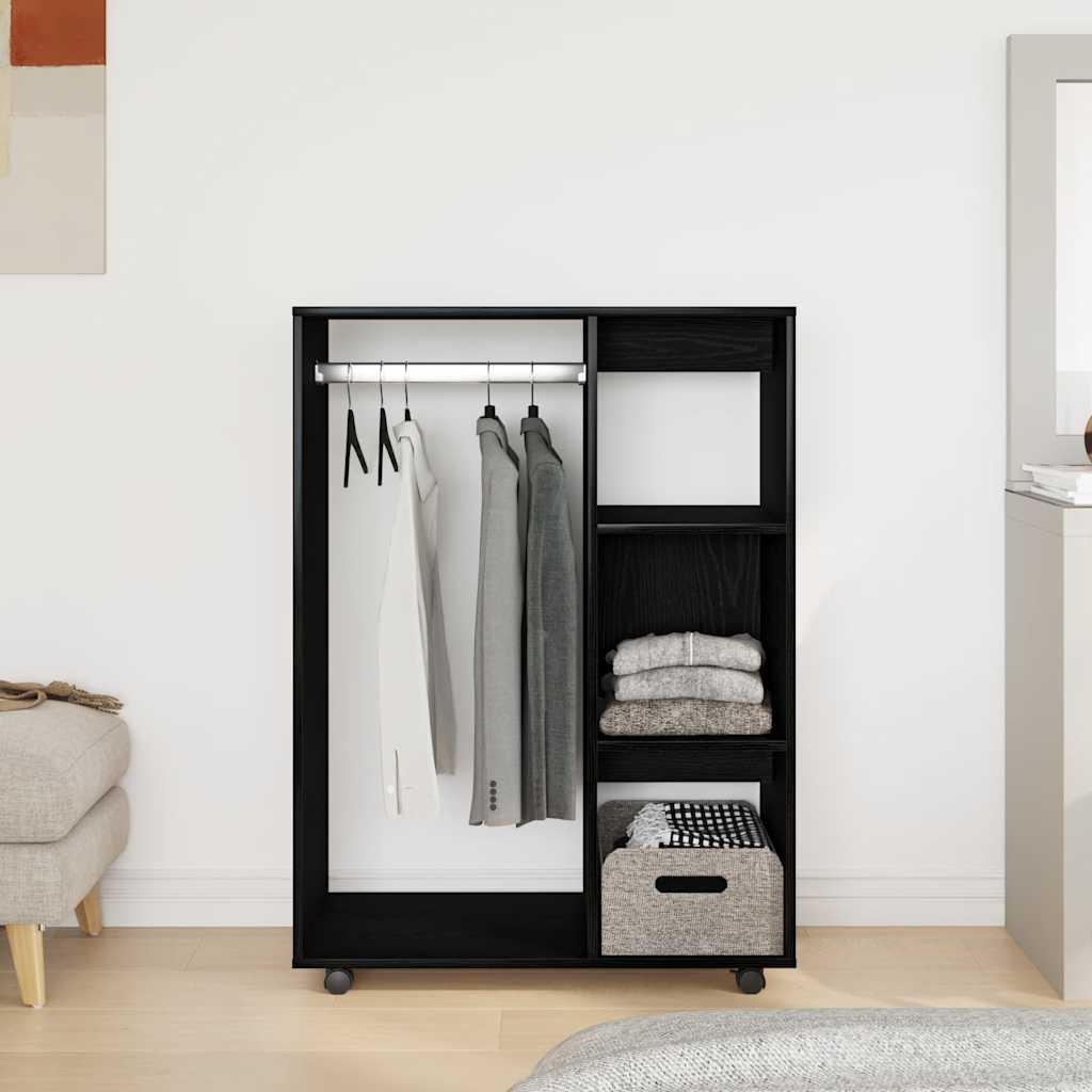 Garderobe Svart Eik 80X40X110 Cm Konstruert Tre