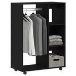 Garderobe Svart Eik 80X40X110 Cm Konstruert Tre