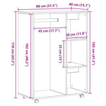 Garderobe Svart Eik 80X40X110 Cm Konstruert Tre