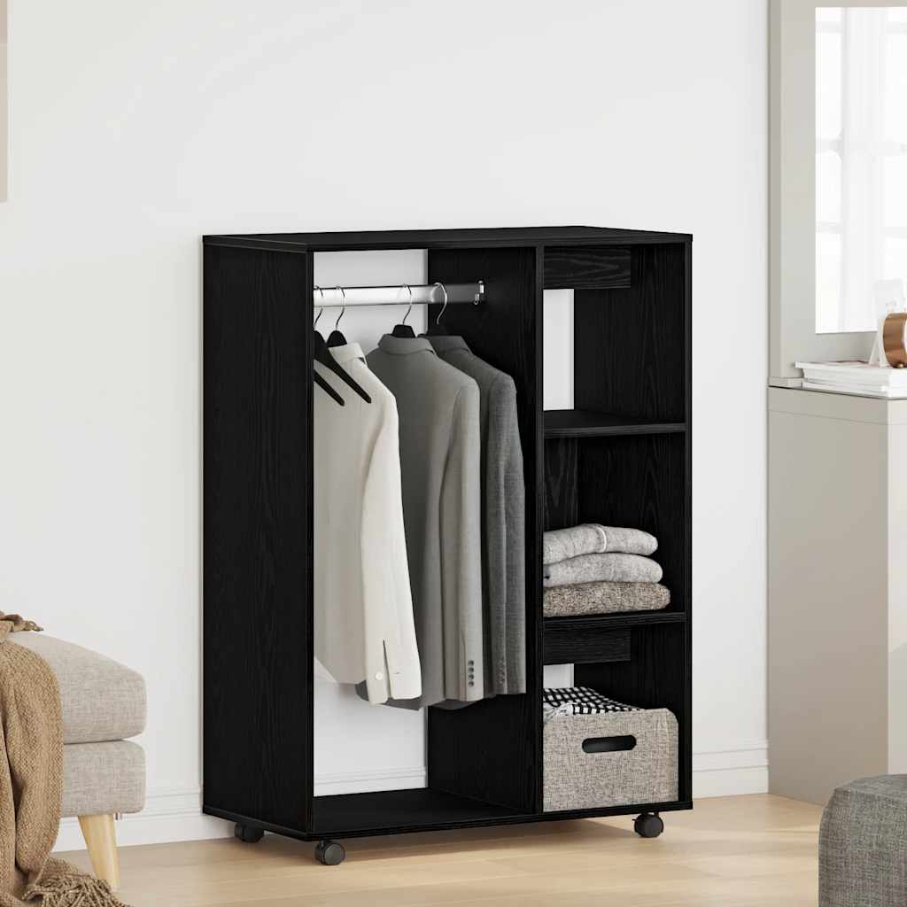 Garderobe Svart Eik 80X40X110 Cm Konstruert Tre