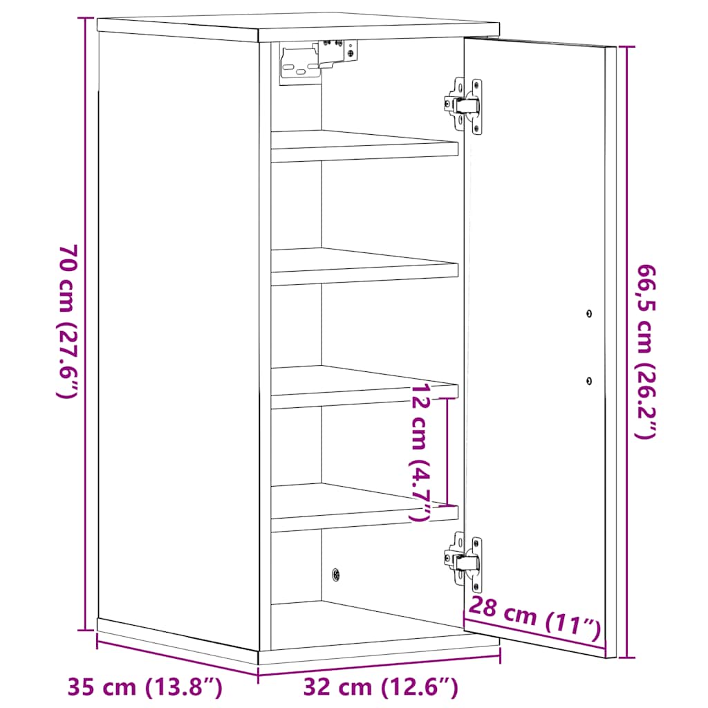 Skoskap Svart Eik 32X35X70 Cm Konstruert Tre