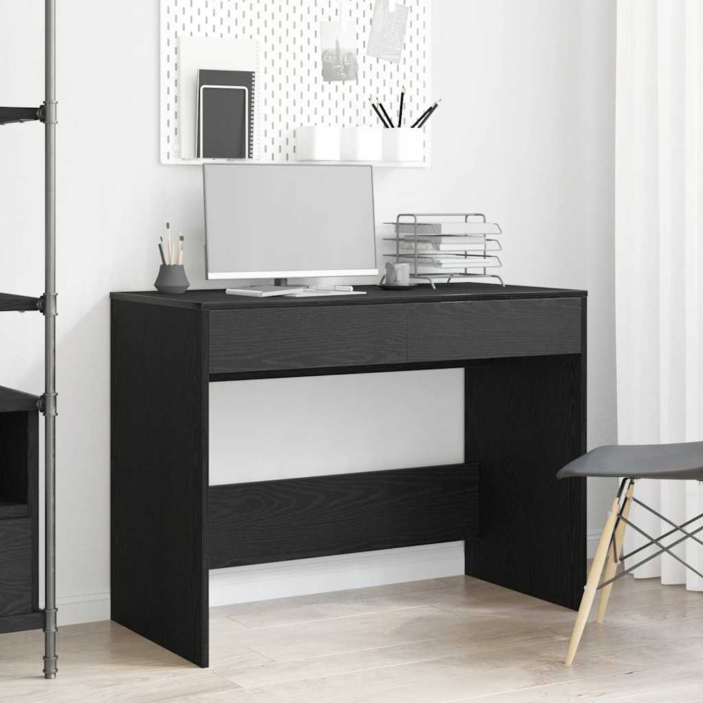 Skrivebord Svart Eik 101X50X76,5 Cm Konstruert Tre