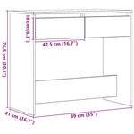 Konsollbord Svart Eik 89X41X76,5 Cm Konstruert Tre