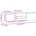 Tv-Skap Med Skuff 140 X 35 X 40 Cm Konstruert Tre