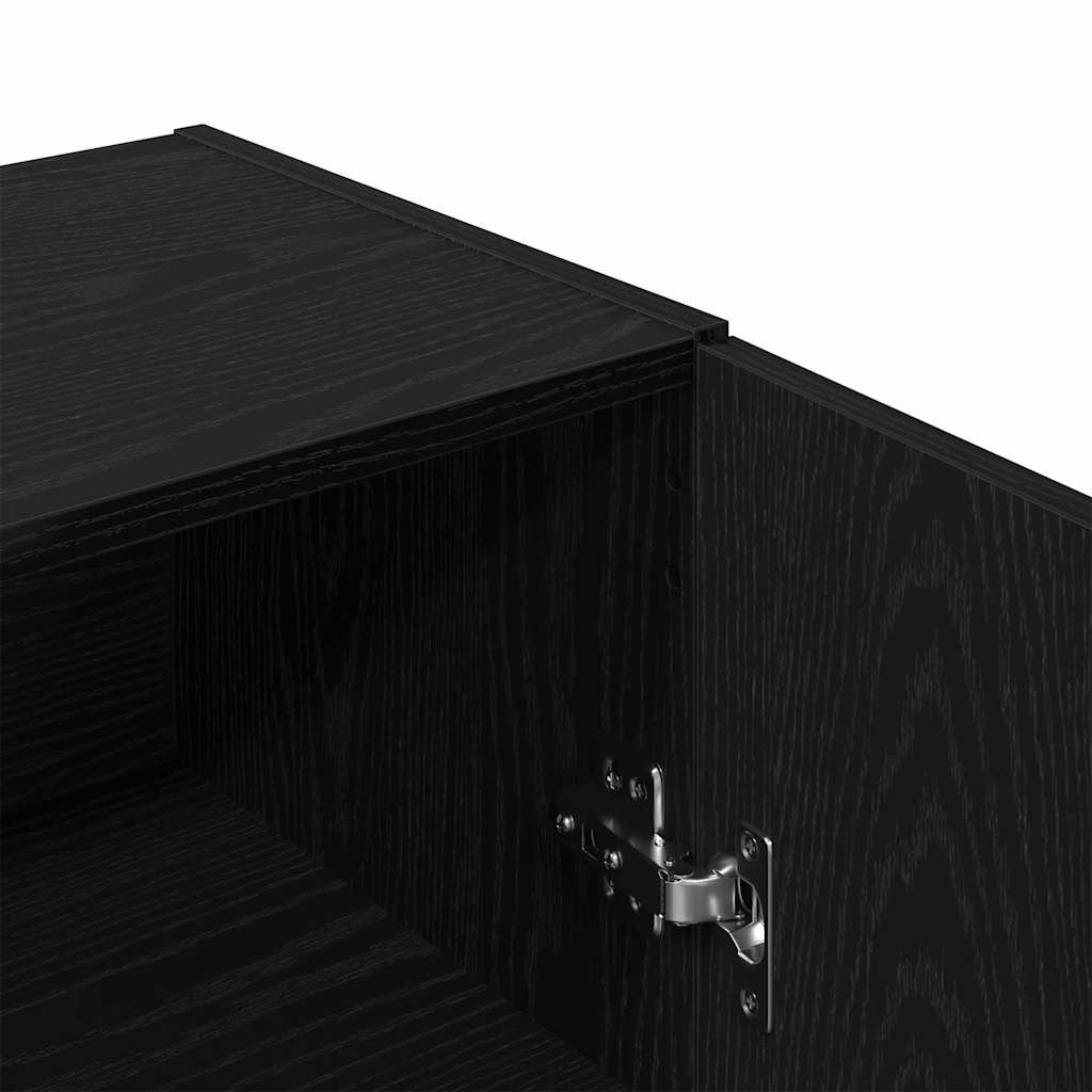 Skjenk Svart Eik 69,5X34X90 Cm Konstruert Tre