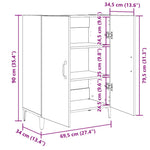 Skjenk Svart Eik 69,5X34X90 Cm Konstruert Tre