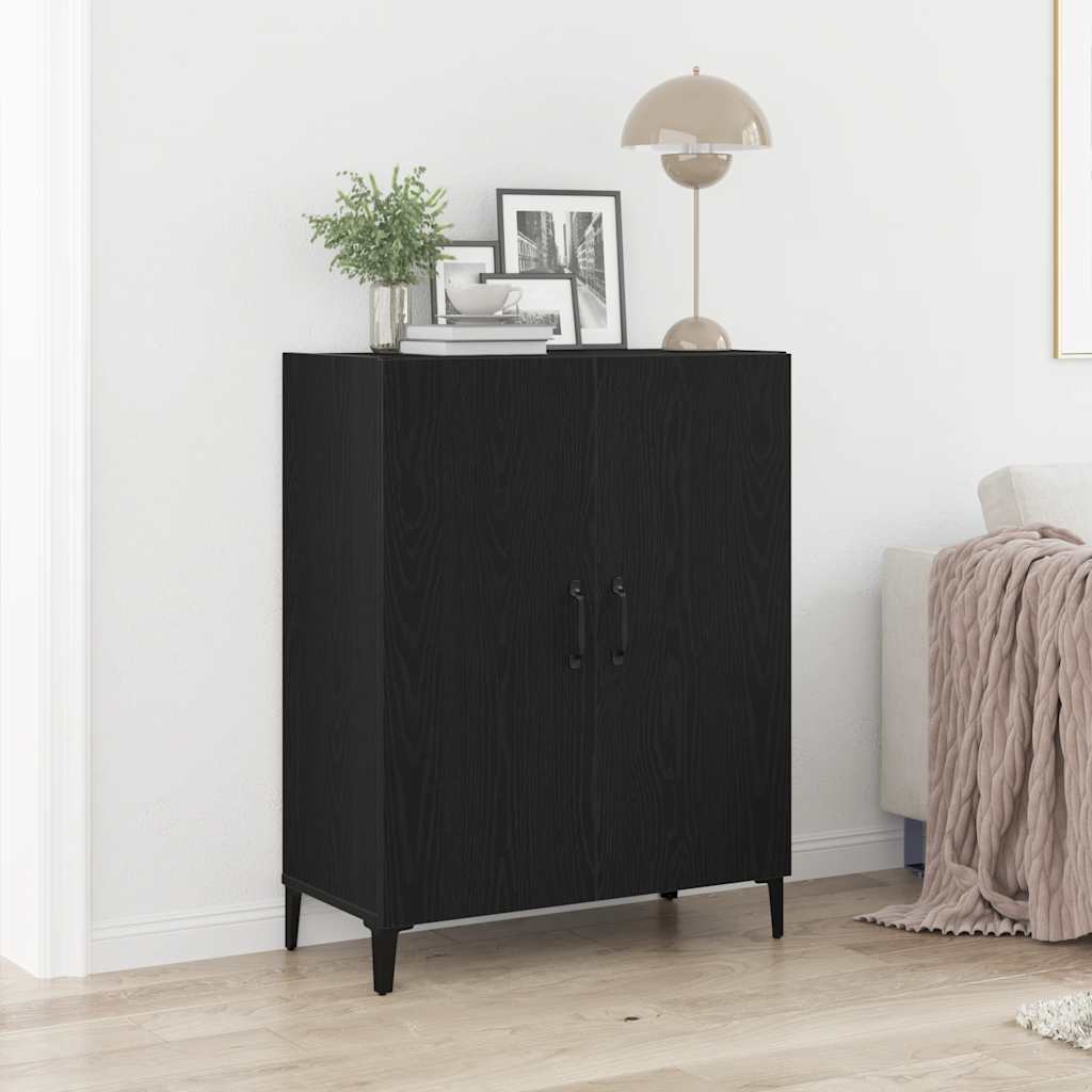 Skjenk Svart Eik 69,5X34X90 Cm Konstruert Tre