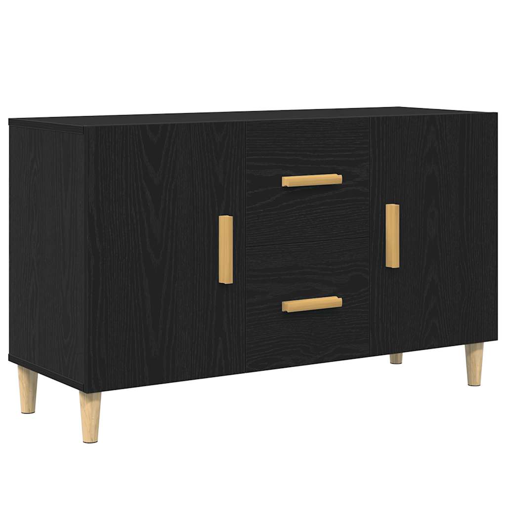 Skjenk Svart Eik 100X36X60 Cm Konstruert Tre