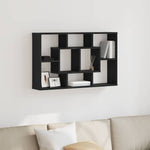 Vegghylle Med Hylle Svart Eik 85 X 16 X 52,5 Cm Konstruert Tre