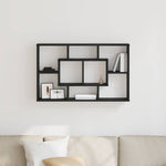 Vegghylle Med Hylle Svart Eik 85 X 16 X 52,5 Cm Konstruert Tre