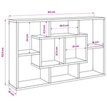 Vegghylle Med Hylle Svart Eik 85 X 16 X 52,5 Cm Konstruert Tre