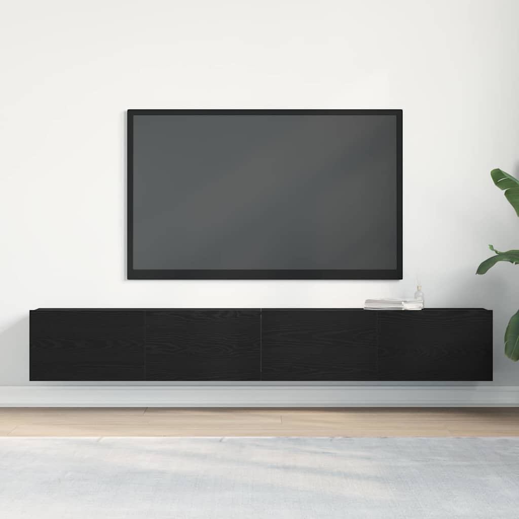 Tv-Skap 2 Pcs Svart 100 X 30 X 30 Cm Konstruert Tre