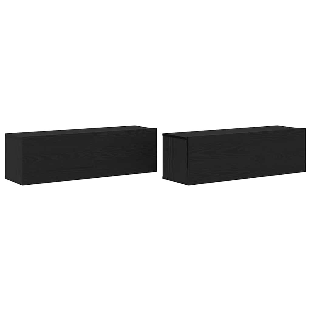 Tv-Skap 2 Pcs Svart 100 X 30 X 30 Cm Konstruert Tre