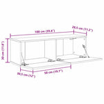 Tv-Skap 2 Pcs Svart 100 X 30 X 30 Cm Konstruert Tre