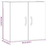 Veggskap Svart Eik 60X31X60 Cm Konstruert Tre
