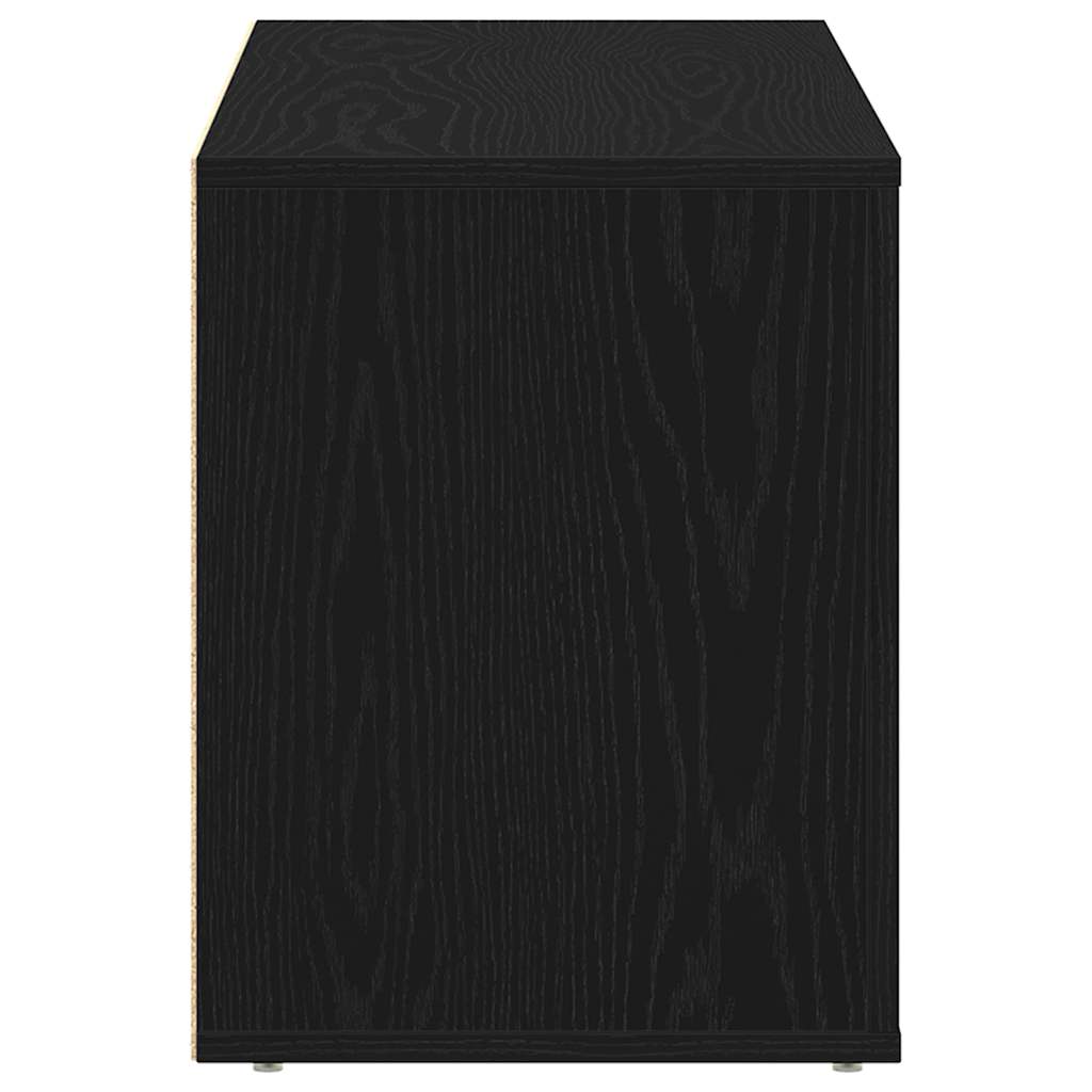 Skobenk Svart Eik 100X35X45 Cm Konstruert Tre