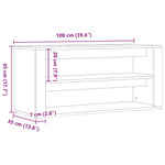 Skobenk Svart Eik 100X35X45 Cm Konstruert Tre