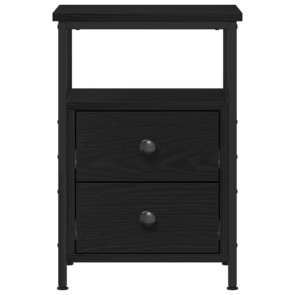 Nattbord Svart Eik 34X35,5X50 Cm Konstruert Tre