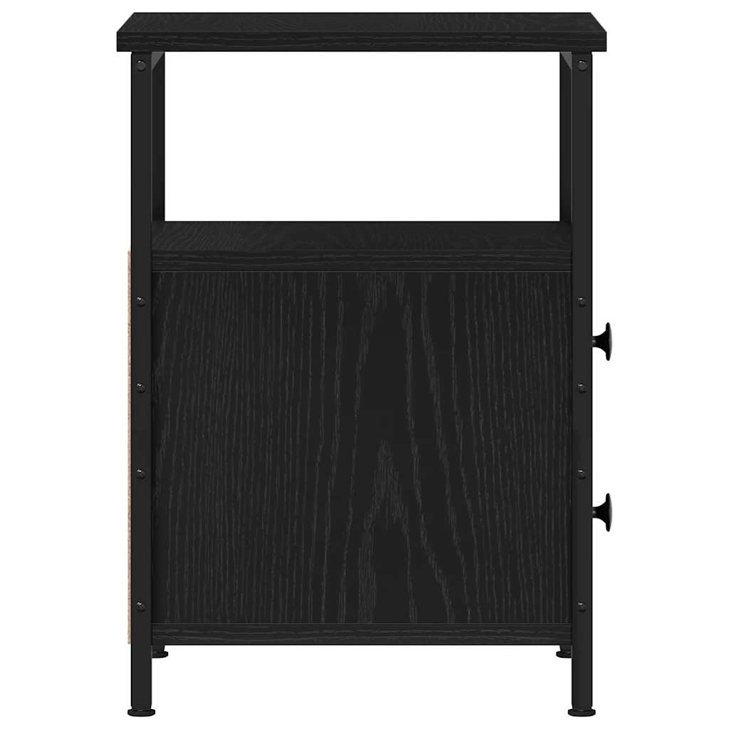 Nattbord Svart Eik 34X35,5X50 Cm Konstruert Tre