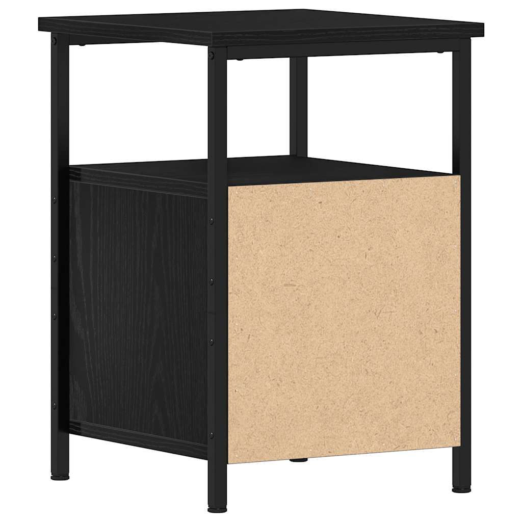 Nattbord Svart Eik 34X35,5X50 Cm Konstruert Tre