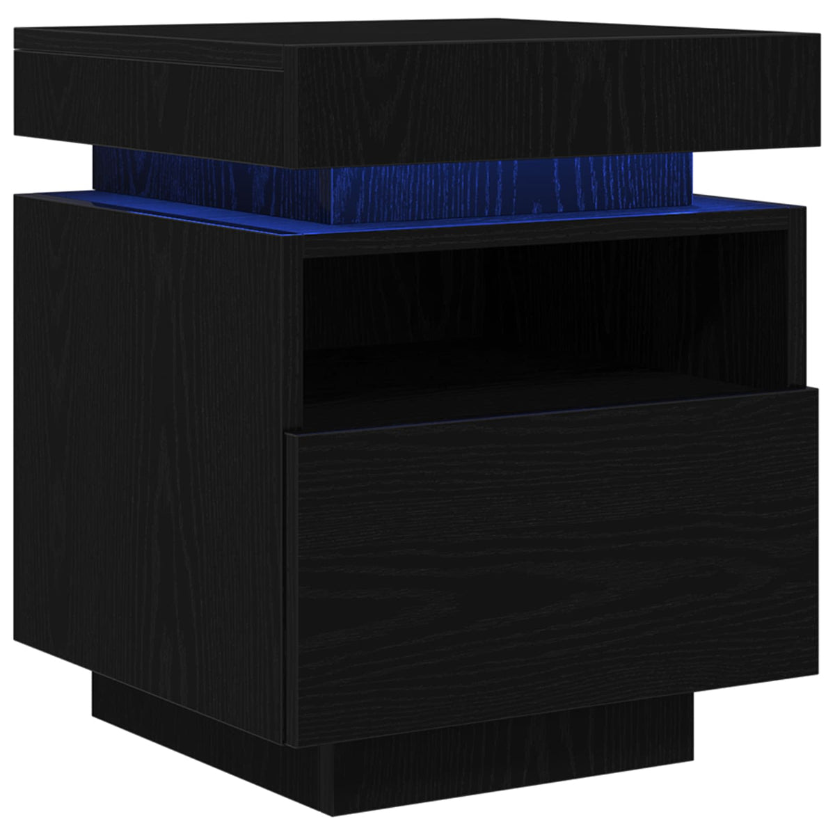 Nattbordskap Svart Eik 40 X 39 X 48,5 Cm Konstruert Tre