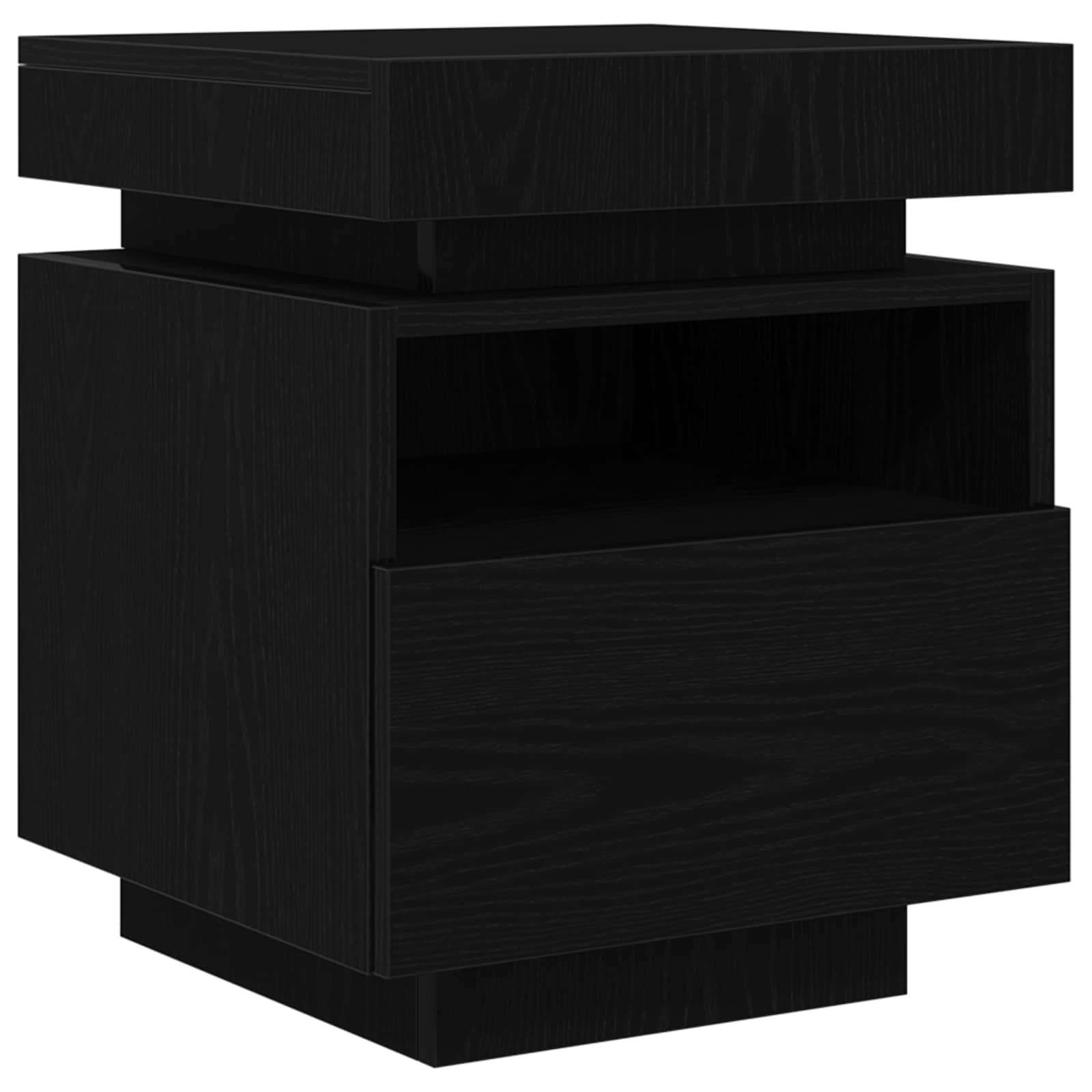 Nattbordskap Svart Eik 40 X 39 X 48,5 Cm Konstruert Tre