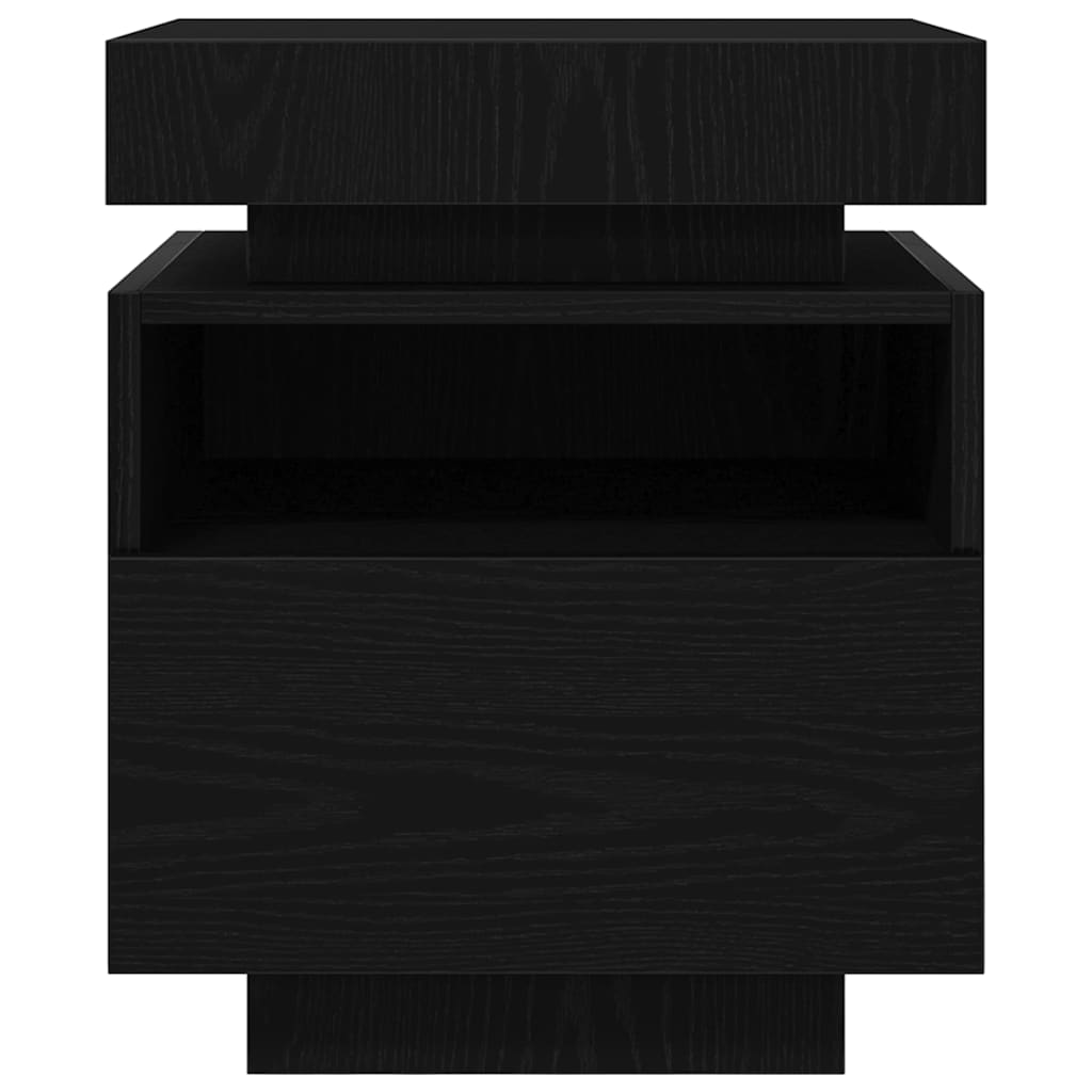 Nattbordskap Svart Eik 40 X 39 X 48,5 Cm Konstruert Tre