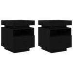 Nattbordskap 2 Pcs Svart Eik 40 X 39 X 48,5 Cm Konstruert Tre