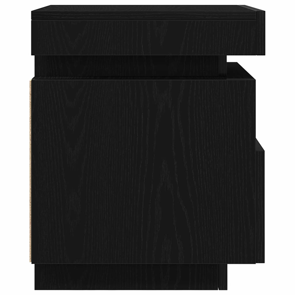 Nattbordskap 2 Pcs Svart Eik 40 X 39 X 48,5 Cm Konstruert Tre