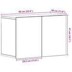 Tv-Skap Svart Eik 60X30X41 Cm Konstruert Tre