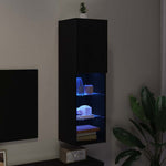 Tv-Skap Veggmontert Svart 30,5 X 30 X 102 Cm Konstruert Tre