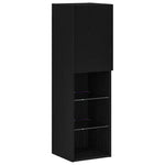 Tv-Skap Veggmontert Svart 30,5 X 30 X 102 Cm Konstruert Tre
