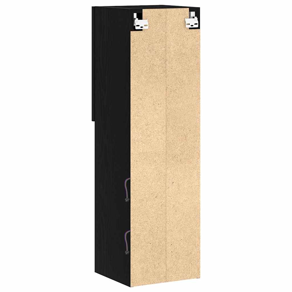 Tv-Skap Veggmontert Svart 30,5 X 30 X 102 Cm Konstruert Tre