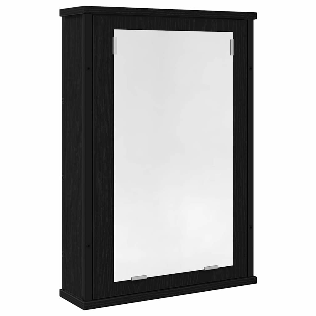 Baderomsskap Med Speil Svart Eik 42X12X60 Cm Konstruert Tre