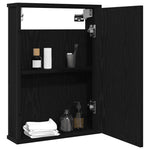 Baderomsskap Med Speil Svart Eik 42X12X60 Cm Konstruert Tre