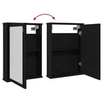 Baderomsskap Med Speil Svart Eik 42X12X60 Cm Konstruert Tre