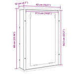Baderomsskap Med Speil Svart Eik 42X12X60 Cm Konstruert Tre