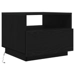 Salongbord Med Led-Lys Svart Eik 50X49X40 Cm